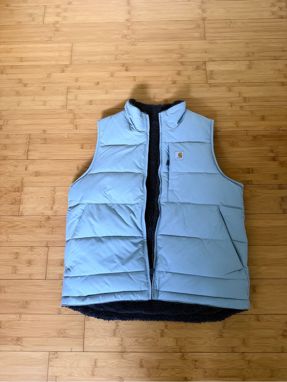 Carhartt Men’s Pale Blue Reversible Puffer Vest